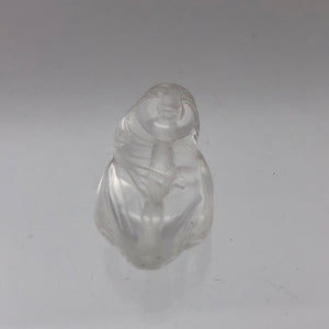Intricately Carved Quartz Female Laughing Buddha Beads | 25x14x11.5mm | Clear - PremiumBead Alternate Image 6
