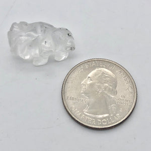 Charge! Quartz Hand Carved Bison / Buffalo Figurine | 21x14x8mm | Clear - PremiumBead Alternate Image 2