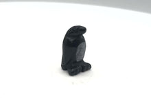 Load and play video in Gallery viewer, Hand-Carved Obsidian Penguin Bead Figurine! | 21.5x12.5x11mm | Black/White
