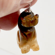 Load image into Gallery viewer, Tiger Eye Dog Pendant Necklace | Semi Precious Stone Jewelry | Sterling Silver |
