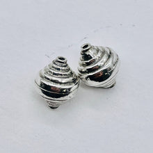 Load image into Gallery viewer, 2 Dreidel Design Solid Sterling Silver Unique 11x10mm Beads 4034
