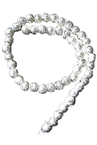 Glitter Laser Cut Sterling Silver Bead 8" Strand (48 Beads) 108595