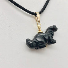 Load image into Gallery viewer, Obsidian Diplodocus Dinosaur with 14K Gold-Filled Pendant 509259OBG - PremiumBead Alternate Image 10
