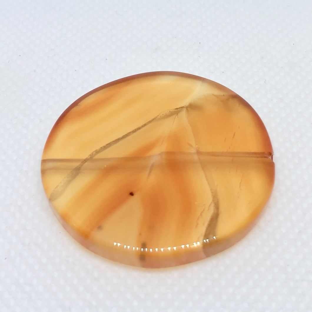 Red/Orange Sardonyx Agate Coin 35mm Pendant Bead 6851 - PremiumBead Primary Image 1