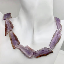 Load image into Gallery viewer, Amethyst Flat Irregular Rectangle Bead Strand | 43x18 to 35x18x3mm | 11 Beads |

