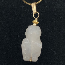 Load image into Gallery viewer, Rose Quartz Goddess Pendant Necklace | Semi Precious Stone Jewelry | 14k gf - PremiumBead Alternate Image 3

