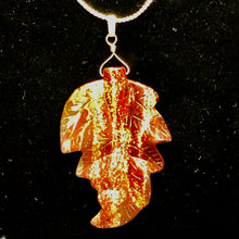 Load image into Gallery viewer, Carved Brecciated Jasper Leaf &amp; 14Kgf Pendant 509416C
