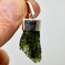 Load image into Gallery viewer, Blue Green Moldavite Sterling Silver Pendant 30x15x6mm | 1 5/8&quot; long
