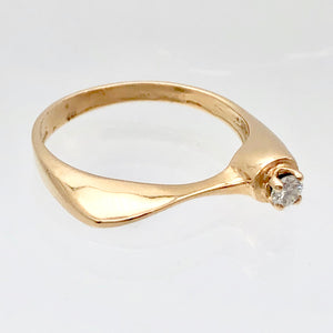 Natural Diamond Solid 14K Yellow Gold Pinky Ring Size 4 1/2 9982Am - PremiumBead Alternate Image 3