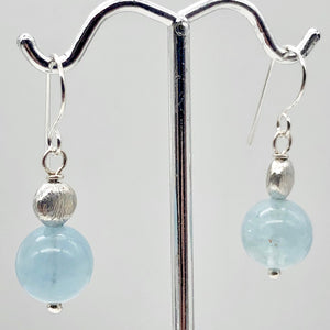 Aquamarine Sterling Silver Drop earrings | 1 pair | Blue | 1 Earrings |