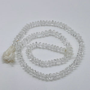 Quartz Polished Roundel Bead 12" Strand | 5x3 to 5x2mm | Clear | 105 Beads |