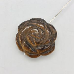 Bloomer 2 Carved Tigereye Rose Flower Beads | 21x7mm | Golden | 9290TE - PremiumBead Alternate Image 4
