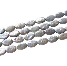 Load image into Gallery viewer, Platinum Green Oval Coin Pearl 8&quot; Strand 9948HS
