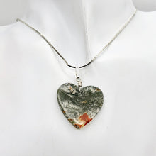Load image into Gallery viewer, Limbcast Agate Agate Valentine Heart Silver Pendant | 28x28x2mm | Moss Green | - PremiumBead Alternate Image 3
