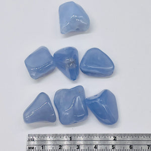 Chalcedony 37g Nugget Beads | 22x19x14 to 19x17x8mm | Blue | 7 Beads |