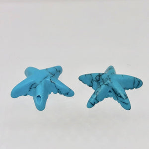Carved Two Howlite Starfish Pendant Beads - PremiumBead Alternate Image 2