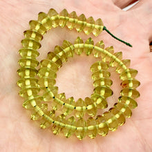 Load image into Gallery viewer, Amber Faceted Roundel Beads Half Strand | 8x4mm | Green | 50 Bead(s)
