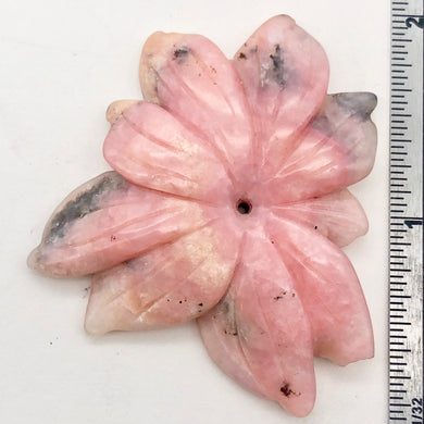 CHIPPED Carved Pink Peruvian Opal Flower Semi Precious Stone Bead | 51cts | - PremiumBead Primary Image 1