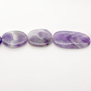 Chevron Amethyst Oval Stone | x42x22x6 to 23x19x6 | Purple White | 13 Bead(s)