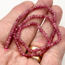 Load image into Gallery viewer, Tourmaline Faceted Roundel Bead Strand | 4x3mm | Pink | 132 Bead(s)
