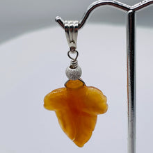 Load image into Gallery viewer, Carnelian Sterling Silver Carved Leaf | 1 3/4&quot; Long | Orange | 1 Pendant |
