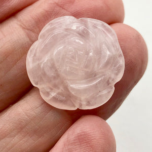 Rose Quartz Gemstone Carved Rose Flower Bead | 21x9mm | 1 Bead |