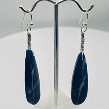 Load image into Gallery viewer, Sodalite Sterling Silver Teardrop | 3&quot; Long | Blue/White | 1 Pair Earrings |
