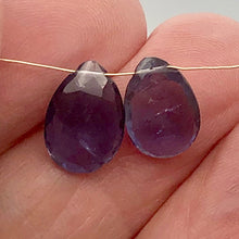Load image into Gallery viewer, Pair 2.8cts Each Indigo Iolite Faceted Teardrop Beads | 11x8mm | 5.6tcw |
