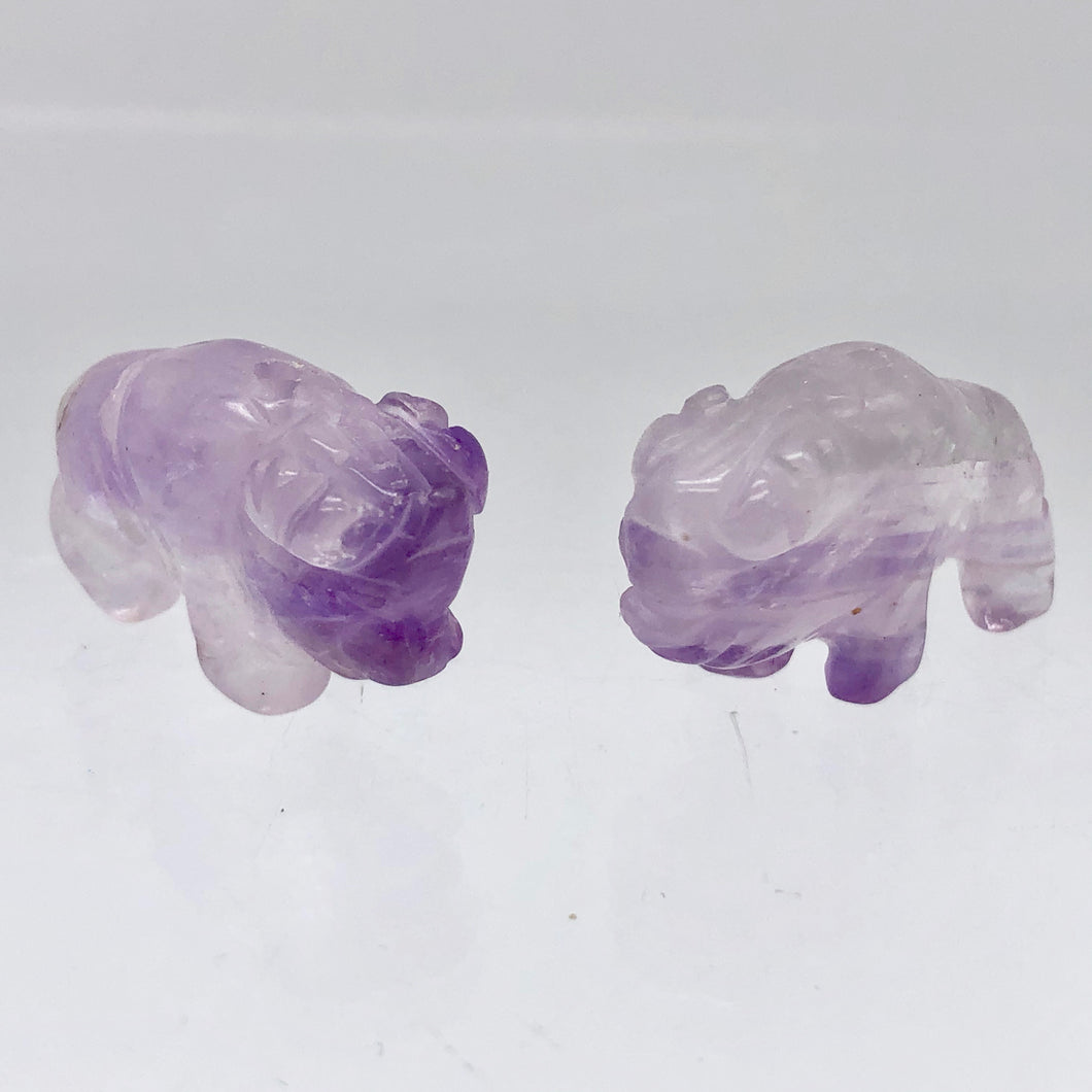 Prosperity 2 Light Amethyst Carved Bison / Buffalo Beads | 21x14x8mm | Purple - PremiumBead Primary Image 1
