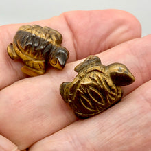 Load image into Gallery viewer, Majestic 2 Carved Tigereye Sea Turtle Beads | 20x17x7mm | Bronze - PremiumBead Alternate Image 2
