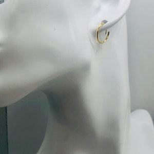 14k Solid Gold Endless Hoop Earrings | 14mm | Gold | 1 Pair Earrings |