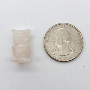 2 Wisdom Carved Rose Quartz Owl Beads | 21.5x12x9.5mm | Pink - PremiumBead Alternate Image 4