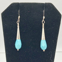 Load image into Gallery viewer, Natural Blue Turquoise and Silver Earrings |Turquoise|1.75&quot; (long)| 307404 - PremiumBead Alternate Image 10
