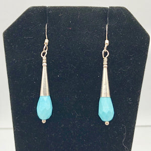 Natural Blue Turquoise and Silver Earrings |Turquoise|1.75" (long)| 307404 - PremiumBead Alternate Image 10