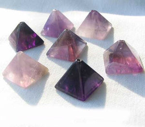 Shine 2 Hand Carved Amethyst Pyramid Beads 9289AM | from 12x15x15mm to 13x16x16mm | Purple - PremiumBead Primary Image 1