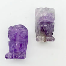 Load image into Gallery viewer, Hand-Carved Natural Amethyst Owl Bead Figurine | 21x12x9mm | Purple - PremiumBead Alternate Image 8
