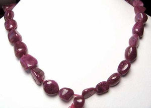 227cts Rich Natural Non-Heated Ruby Art Cut Bead Strand 109671A - PremiumBead Alternate Image 3