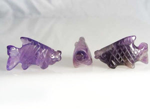 Swimming' 2 Carved Amethyst Fish Koi Carp Beads | 23x12x8mm | Purple - PremiumBead Alternate Image 6