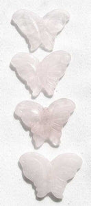 2 Icy Pink Carved Quartz Butterfly Beads | 23x31x7-25x33x4.5mm | Pink - PremiumBead Alternate Image 3