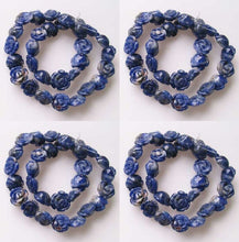 Load image into Gallery viewer, 12 Hand Carved Blue Sodalite Rose Beads 10180AHS - PremiumBead Alternate Image 2
