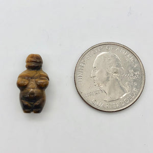 2 Carved Tigereye Goddess of Willendorf Beads | 20x9x7mm | Golden Brown - PremiumBead Alternate Image 6