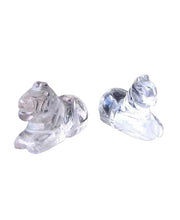 Load image into Gallery viewer, Cuddly! 2 Carved Quartz Crystal Horse Pony Beads
