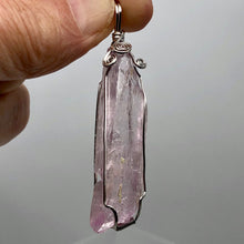 Load image into Gallery viewer, Kunzite Wire-Wrap Pink Crystal Pendant |2 5/8 inch long |
