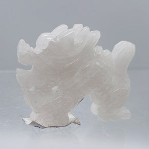 White Jade Standing Dragon Carving | 44x33x11mm | White | 1 Figurine |