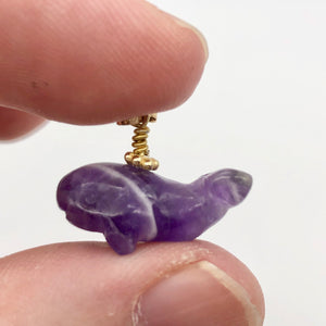 Purple Amethyst Whale and 14K Gold Filled Pendant | 7/8" Long | 509281AMG - PremiumBead Alternate Image 9