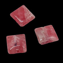Load image into Gallery viewer, 2 Natural Rhodochrosite 8mm Square Coin Beads
