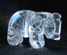 Load image into Gallery viewer, 2 Wild Hand Carved Clear Quartz Elephant Beads | 22.5x21x10mm | Clear - PremiumBead Alternate Image 9
