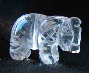 2 Wild Hand Carved Clear Quartz Elephant Beads | 22.5x21x10mm | Clear - PremiumBead Alternate Image 9