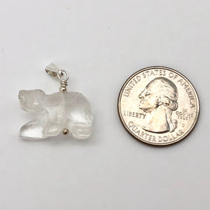 Carved Natural Quartz Bear and Sterling Silver Pendant 509252QZS - PremiumBead Alternate Image 6