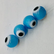 Load image into Gallery viewer, Four Lampwork Glass Eye Round | 8 mm | Light Blue | 4 Beads |
